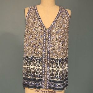 Rebecca Taylor | blue and Grey Printed Top